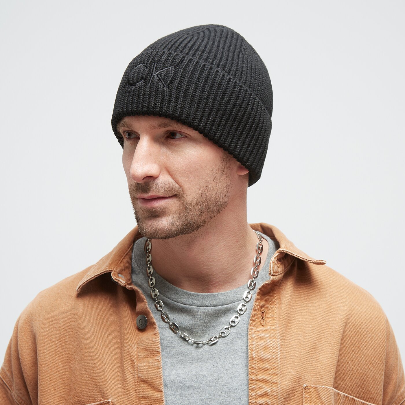 Męska czapka zimowa CALVIN KLEIN CZAPKA RE-LOCK BEANIE k60k608660bax kolor czarny