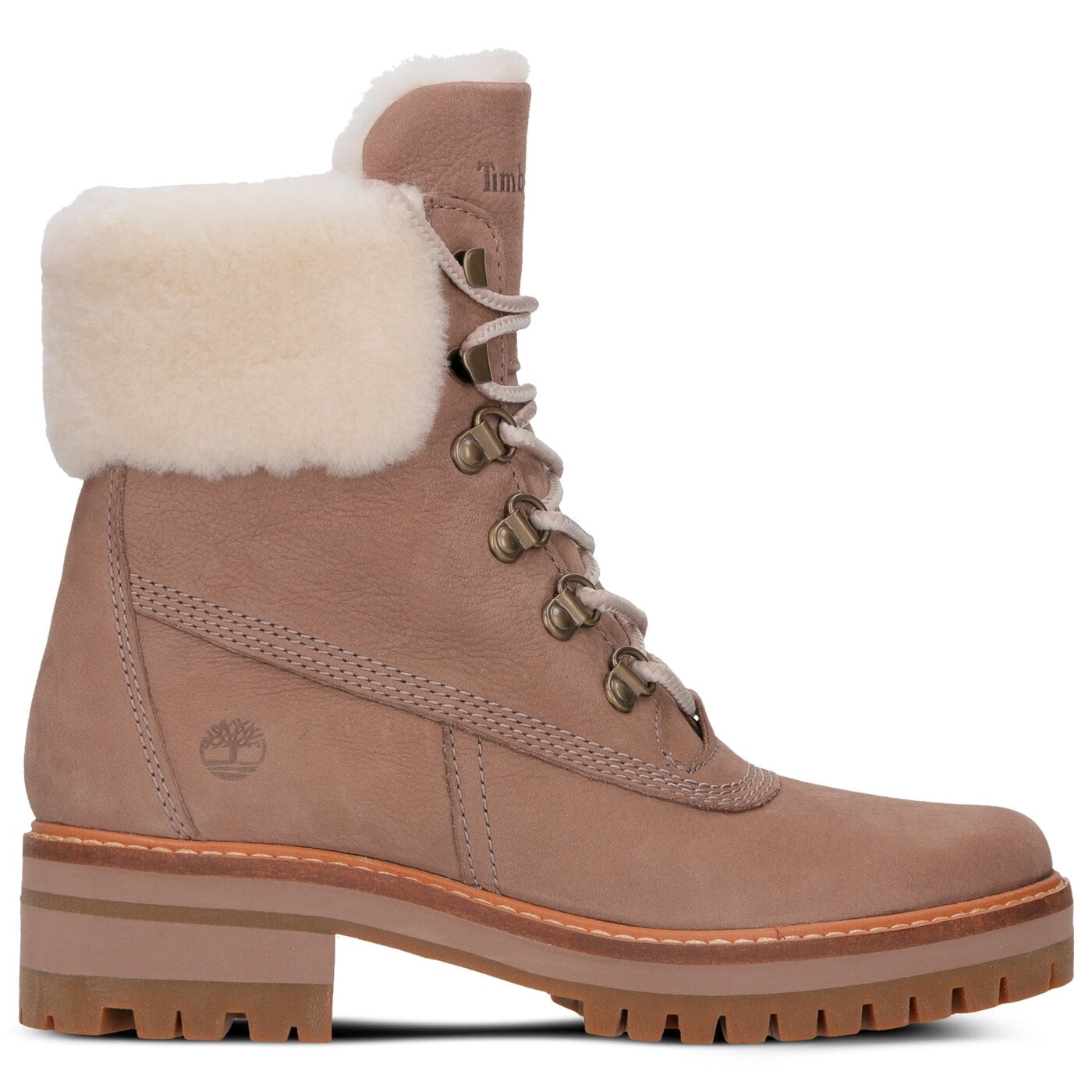 Damskie botki / sztyblety TIMBERLAND COURMAYEURVALLEY SHEARLIN a1sa8 kolor beżowy