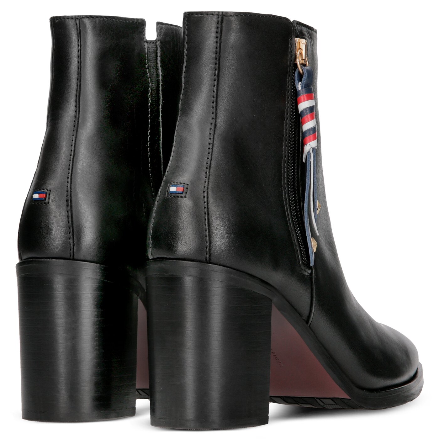 Damskie botki / sztyblety TOMMY HILFIGER CORPORATE TASSEL HEELED BOOT fw0fw03455990 kolor czarny
