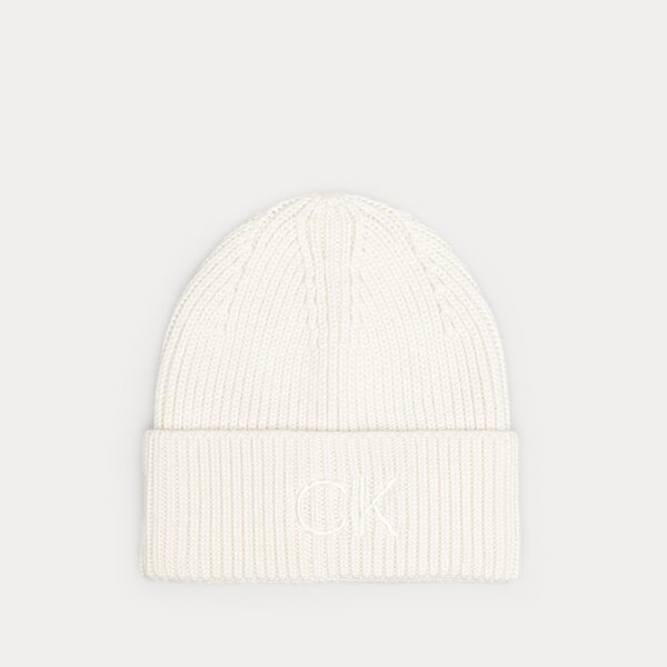 Męska czapka zimowa CALVIN KLEIN CZAPKA RE-LOCK BEANIE k60k608660yal kolor beżowy
