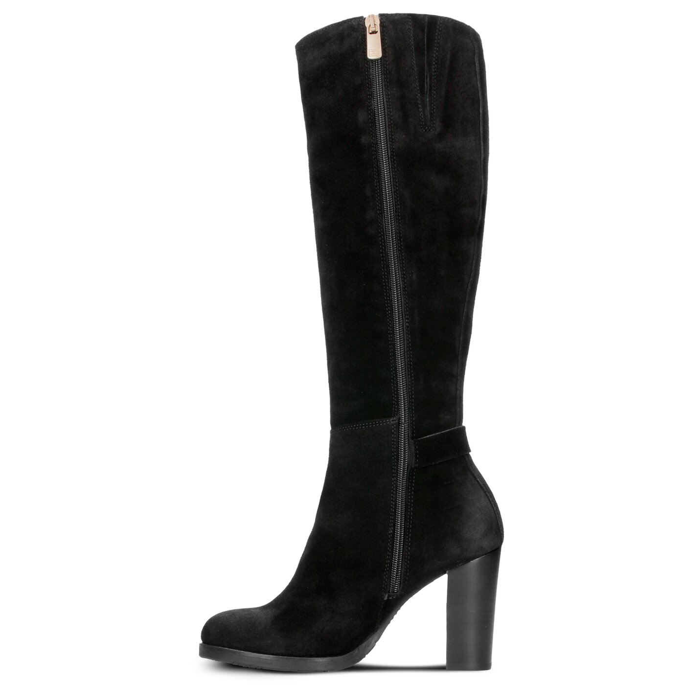 Damskie kozaki TOMMY HILFIGER BASIC HIKING HEELED BOOT SUEDE fw0fw03631990 kolor czarny