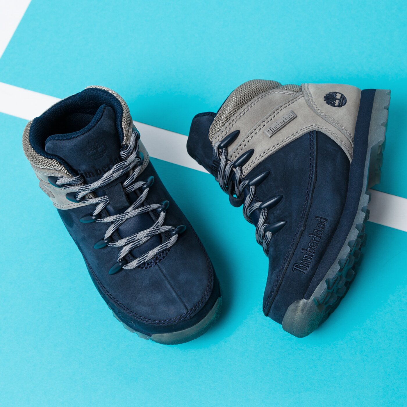 Dziecięce buty outdoor / trekkingowe TIMBERLAND EURO SPRINT  a1m4r kolor granatowy