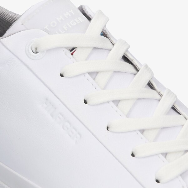 Męskie trampki TOMMY HILFIGER CORPORATE LEATHER SNEAKER fm0fm02672ybs kolor biały