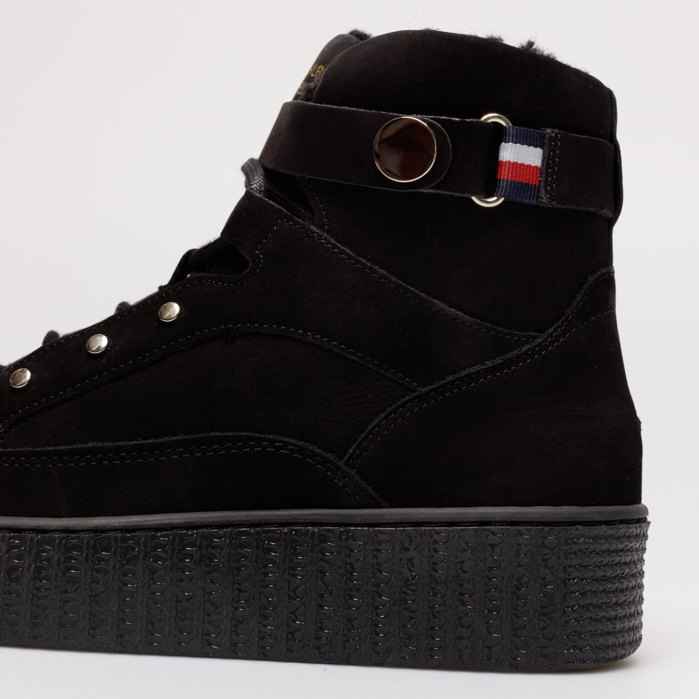 Damskie sneakersy (buty) TOMMY HILFIGER WARMLINED LACE UP BOOT fw0fw06798bds kolor czarny