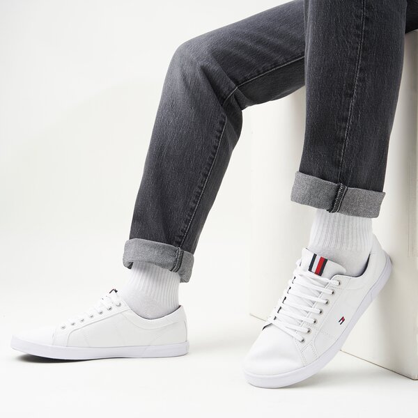 Męskie trampki TOMMY HILFIGER ICONIC LONG LACE SNEAKER fm0fm015360k4 kolor biały