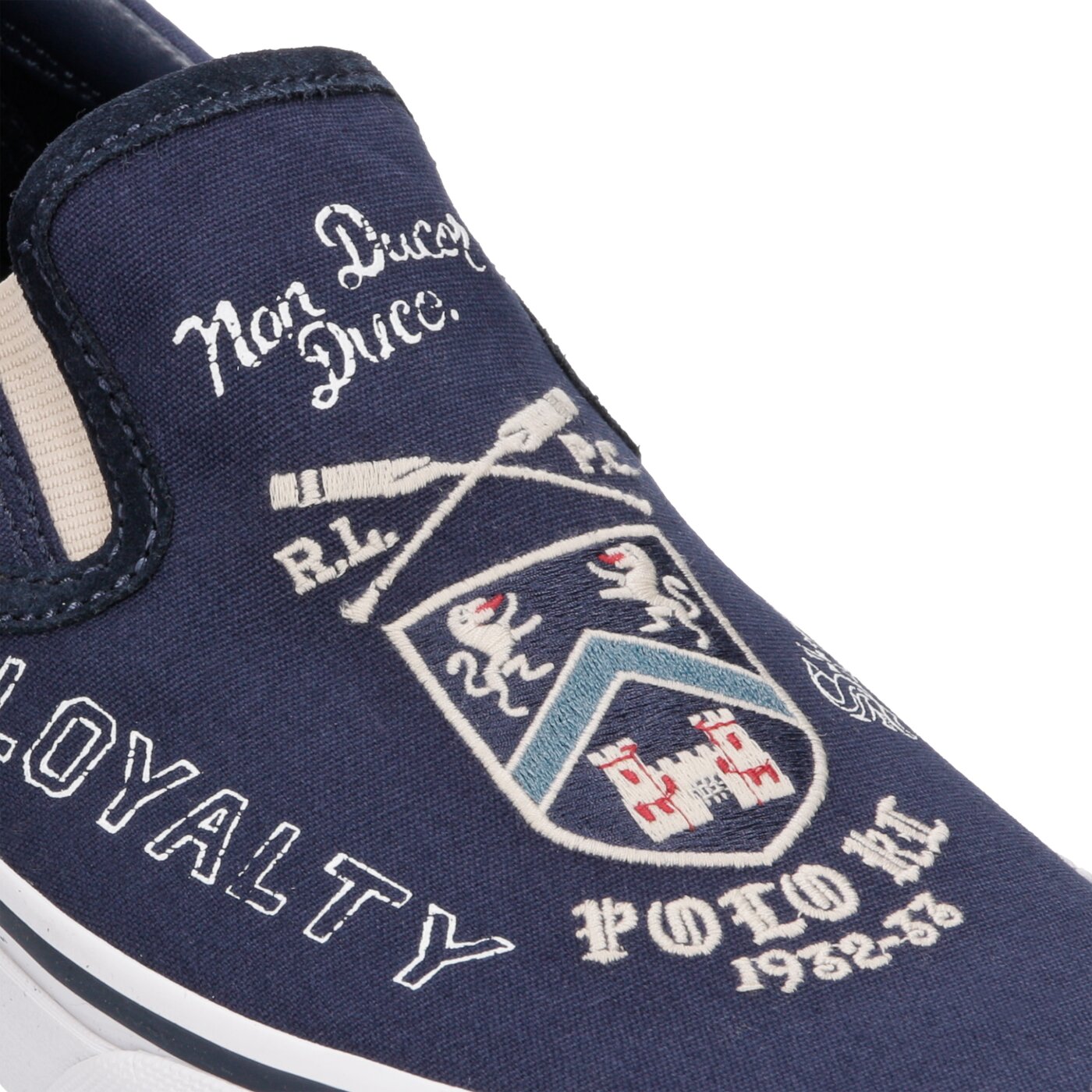 Męskie trampki POLO RL THMPSNIII NE SNEAKERS VULC NEWPORT NAVY YALE GRAPHIC 816745829001 kolor granatowy