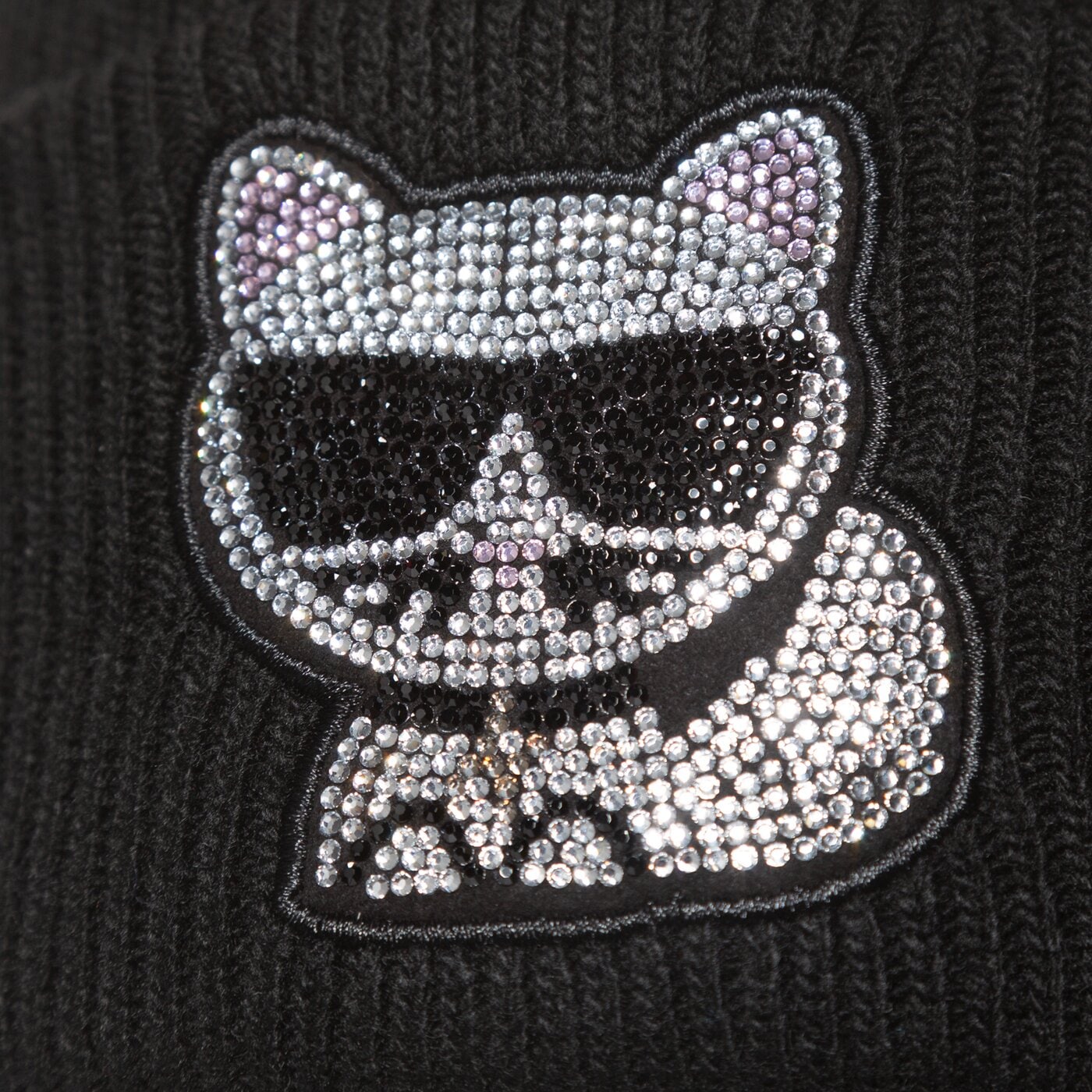 Damska czapka zimowa KARL LAGERFELD CZAPKA KIKONIK CHOUP RHINS BEANIE 216w3401999black kolor czarny