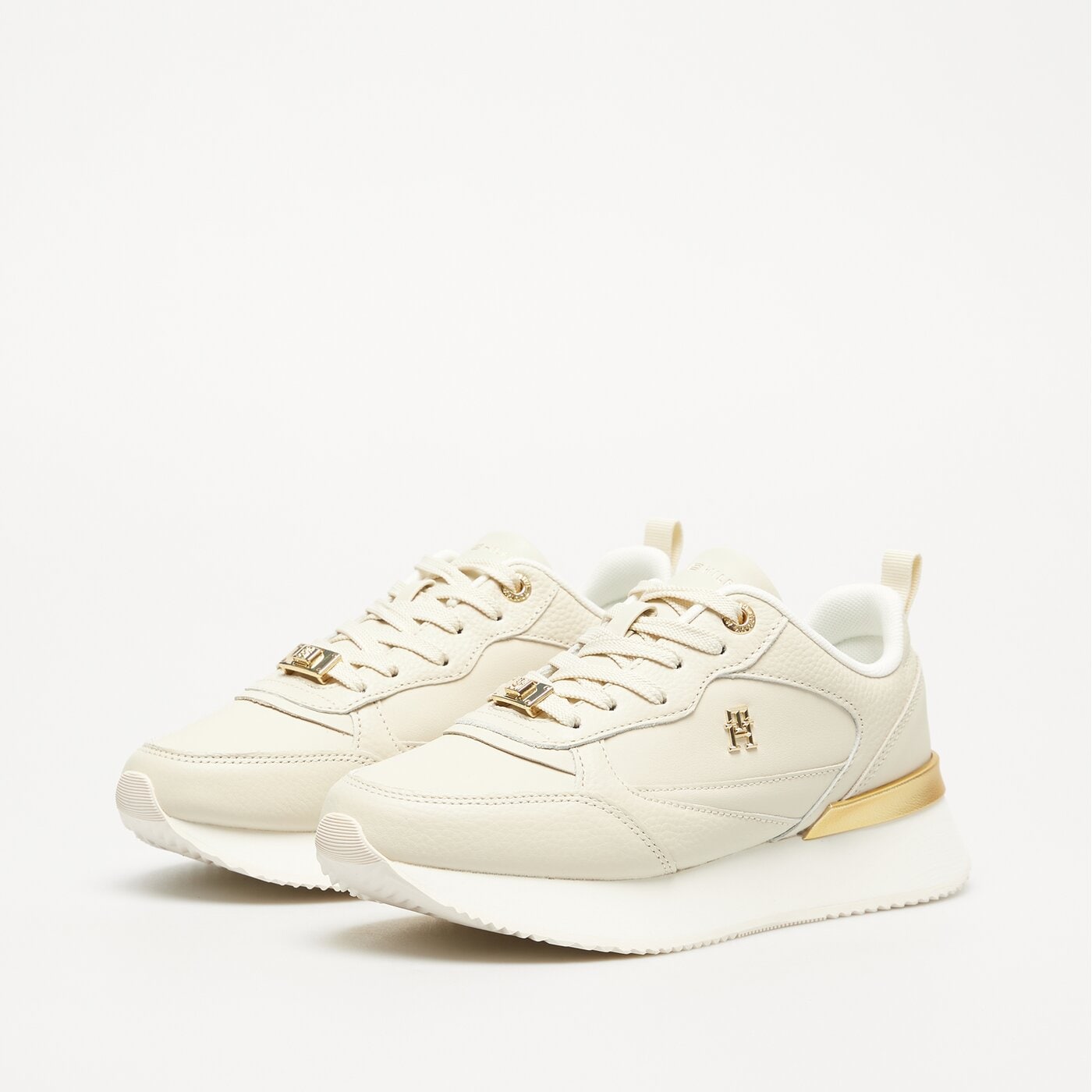 Damskie sneakersy (buty) TOMMY HILFIGER FEMININE RUNNER fw0fw08117acg kolor beżowy