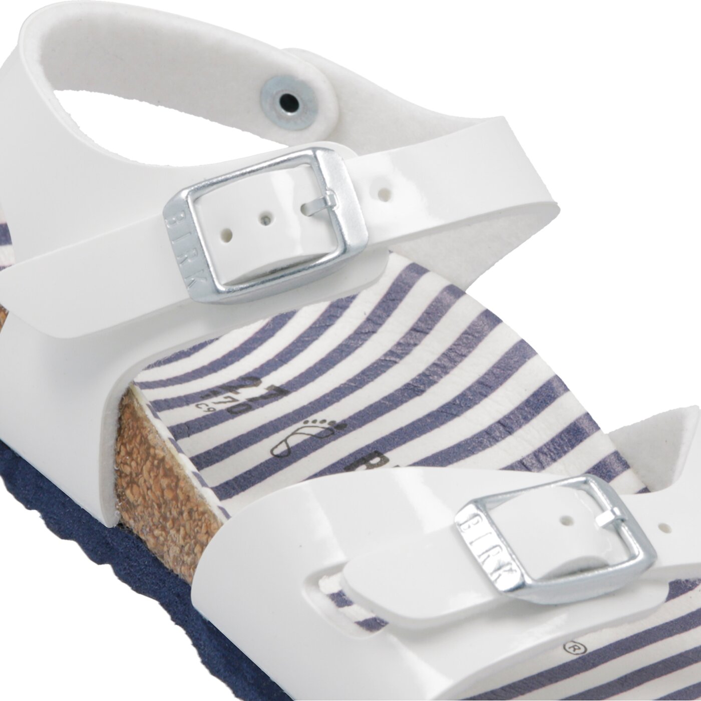 Dziecięce sandały / klapki BIRKENSTOCK RIO NAUTICAL STRIPES WHITE 1012717 kolor biały