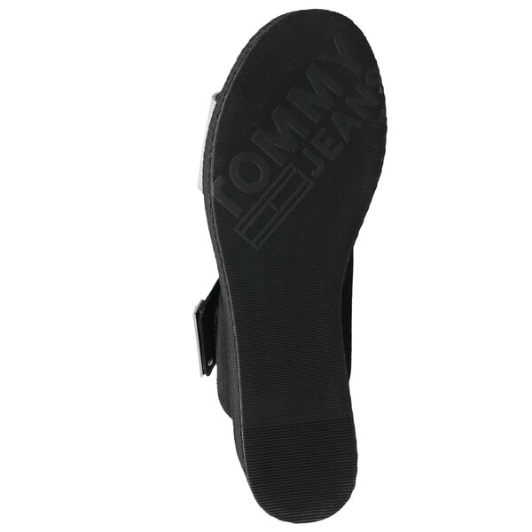 Damskie klapki TOMMY HILFIGER MATERIAL MIX FLATFORM SANDAL en0en00217156 kolor czarny