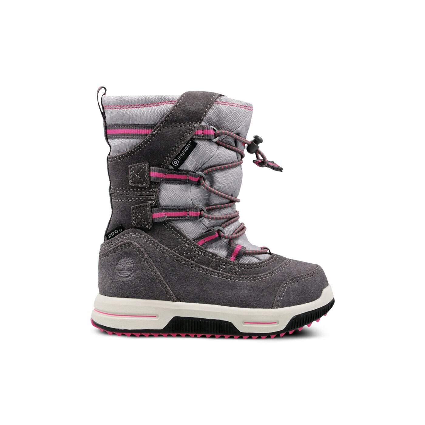 Dziecięce buty outdoor / trekkingowe TIMBERLAND SNOW STOMPER PULL ON WP a1ugo kolor szary