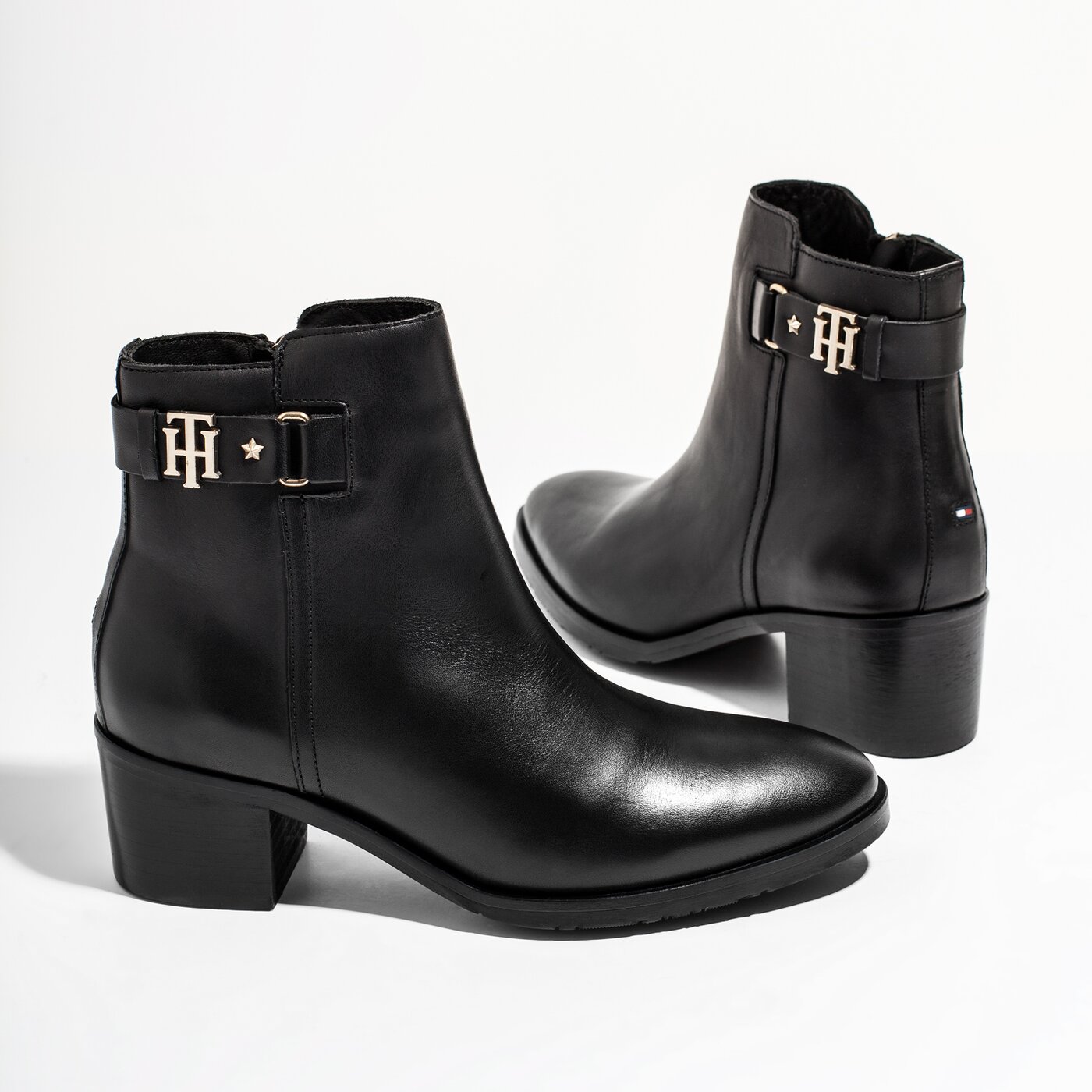 tommy hilfiger buckle mid heel