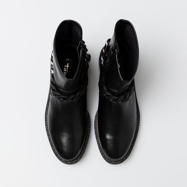 Damskie botki / sztyblety TAMARIS BOOTS CHAIN 1-1-25429-29 001 kolor czarny