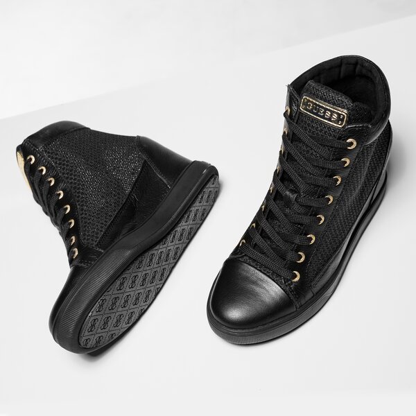 Damskie trampki GUESS FURIA flfri1fam12black kolor czarny