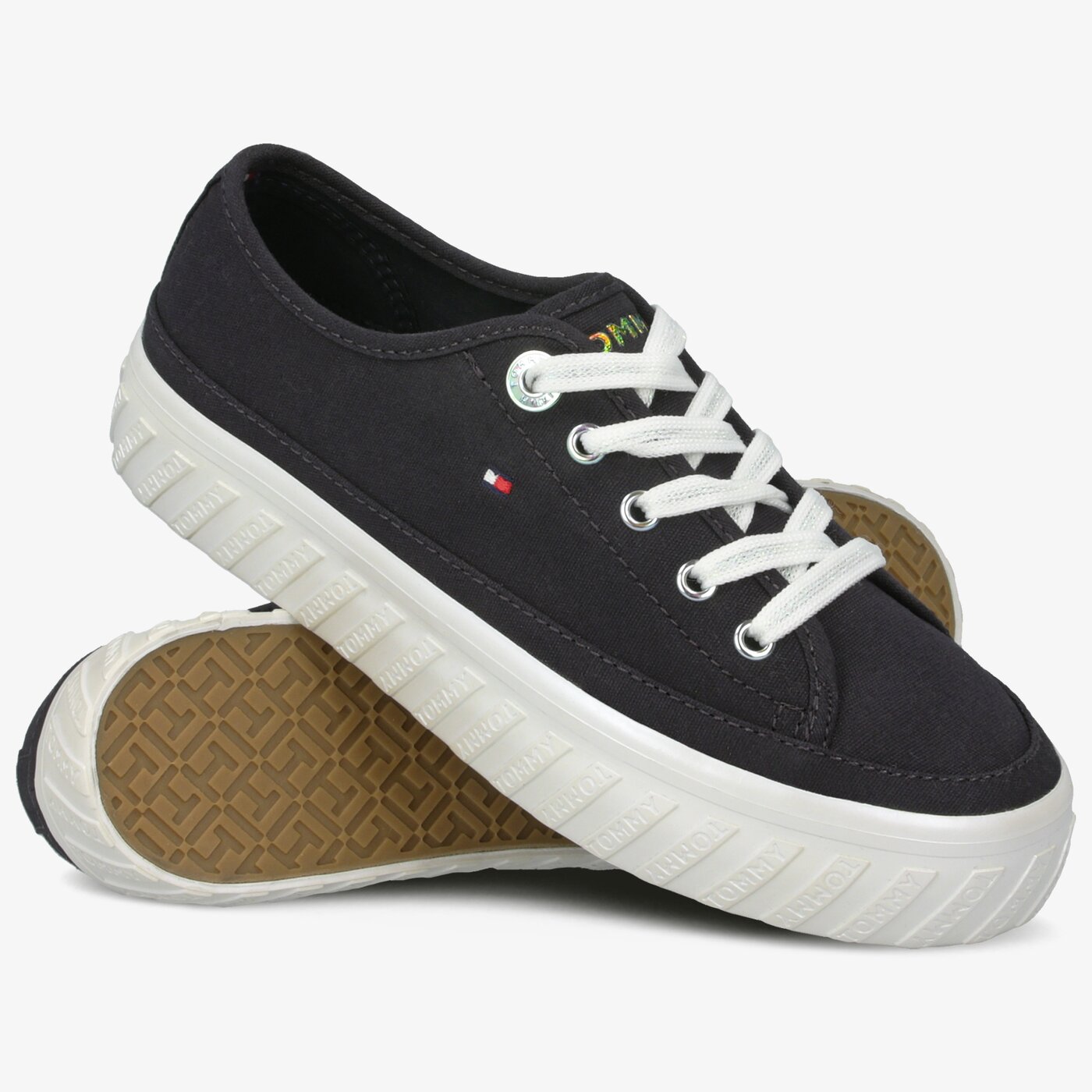 Damskie trampki TOMMY HILFIGER OUTSOLE DETAIL FLATFORM SNEAKER fw0fw04134403 kolor granatowy