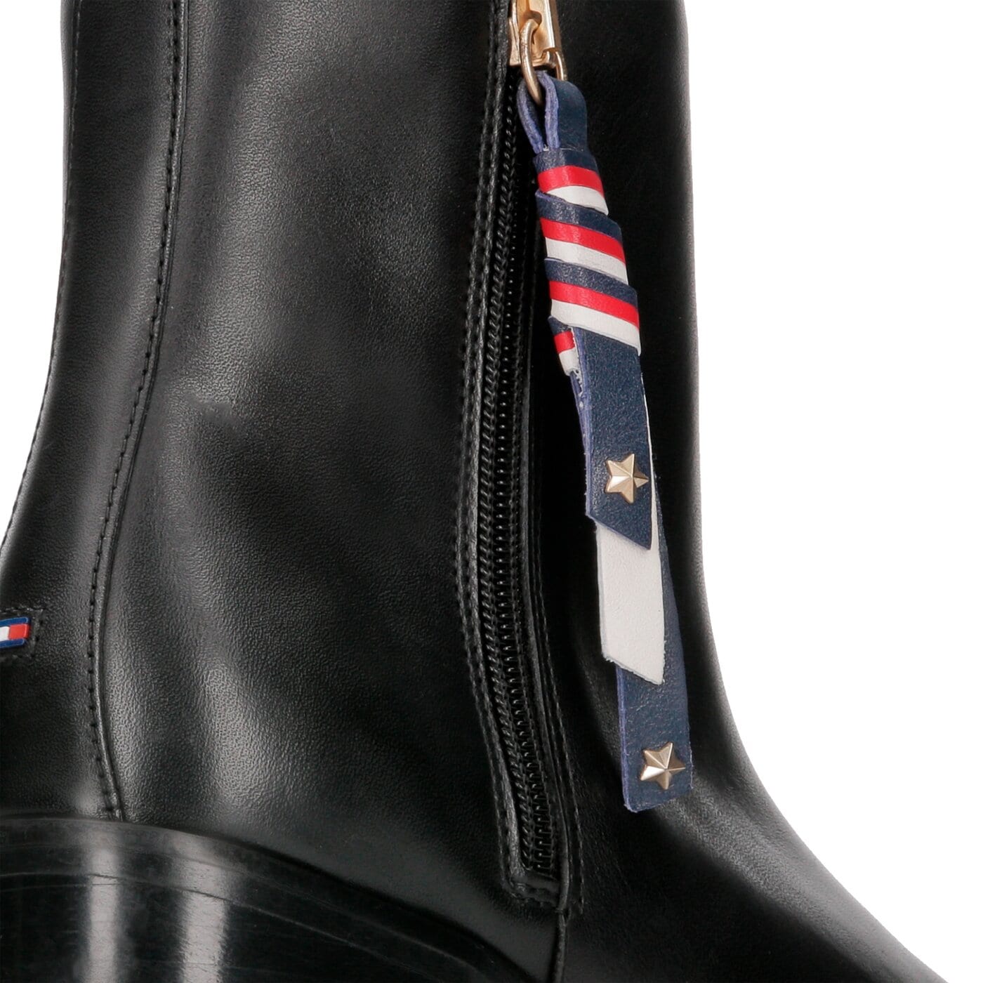 Damskie botki / sztyblety TOMMY HILFIGER CORPORATE TASSEL MID HEEL BOOT fw0fw03430990 kolor czarny