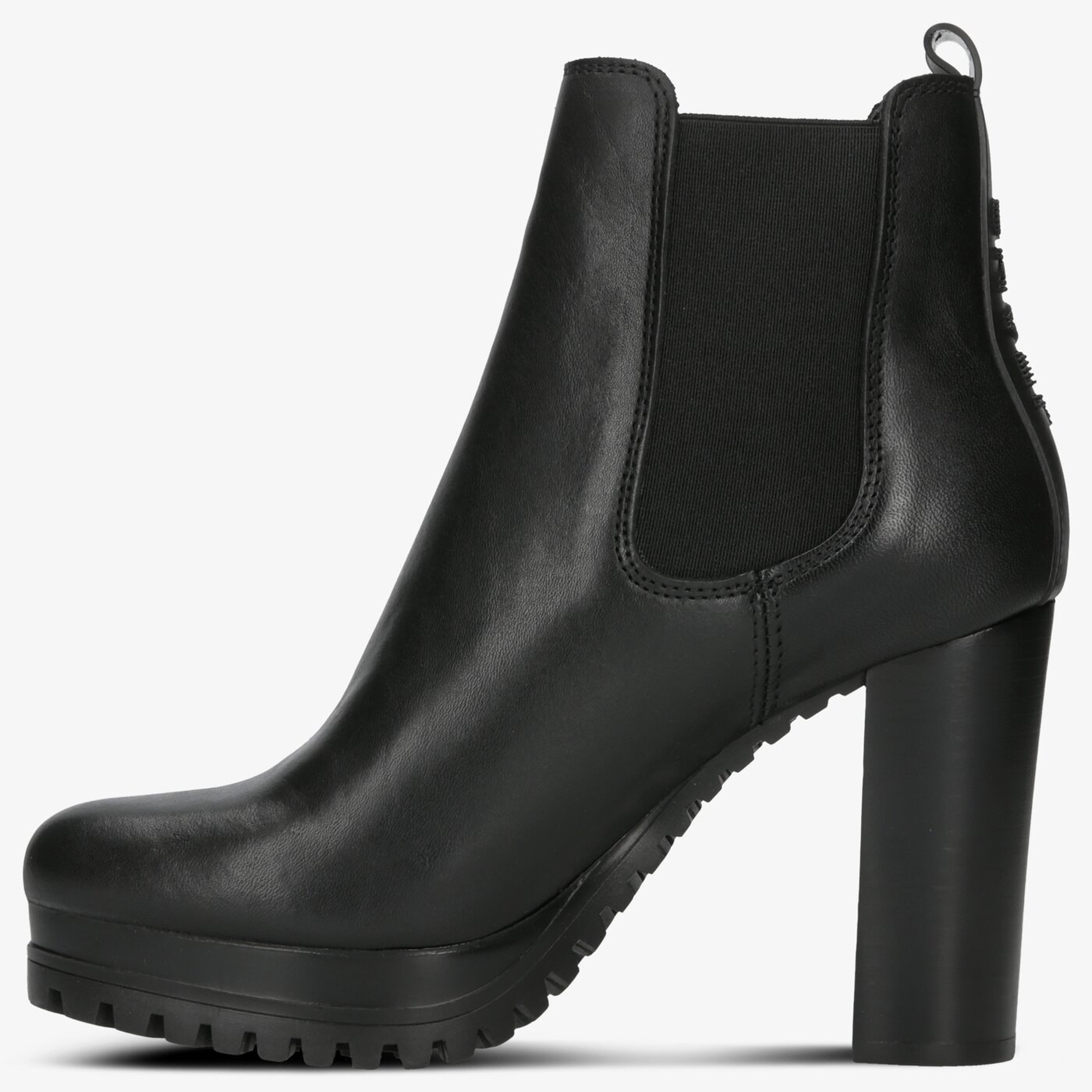 Damskie botki / sztyblety TOMMY HILFIGER PIN LOGO HEELED CHELSEA BOOT en0en00686bds kolor czarny