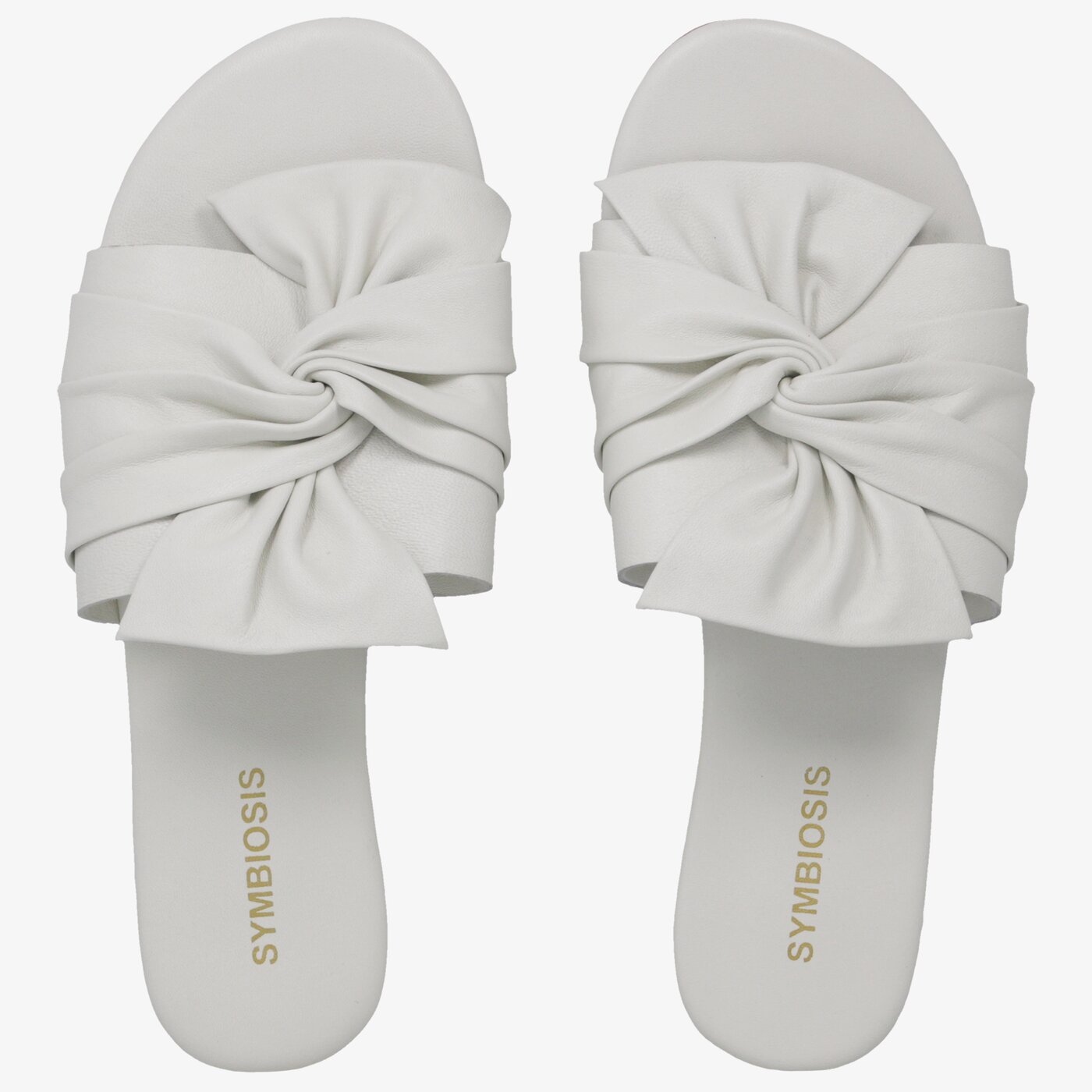 Damskie klapki SYMBIOSIS BELLA SLIDES  syws119010 kolor biały