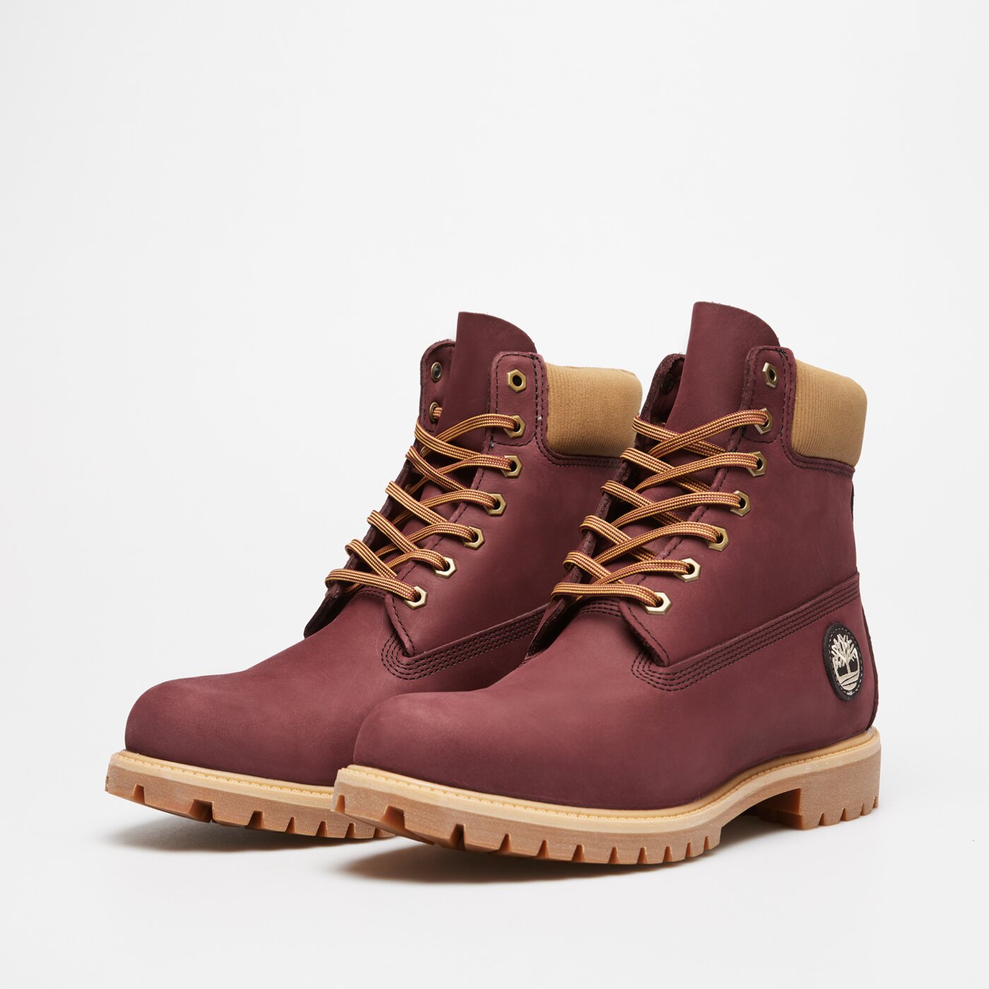 Męskie buty za kostkę TIMBERLAND PREMIUM 6 IN LACE WP BOOT tb0a2p6weq31 kolor bordowy