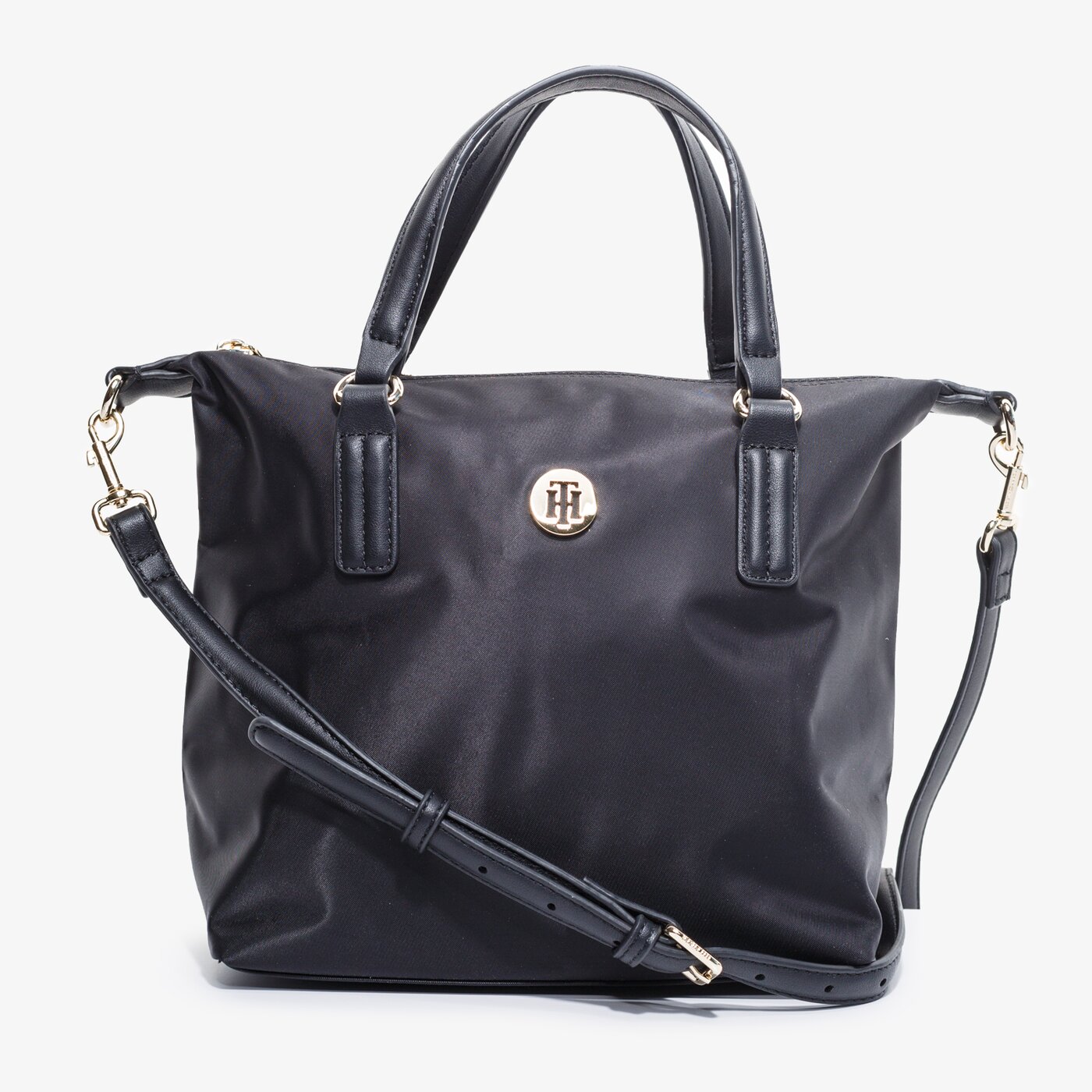 Damska torebka TOMMY HILFIGER TOREBKA POPPY SMALL TOTE SOLID aw0aw088300gj kolor czarny