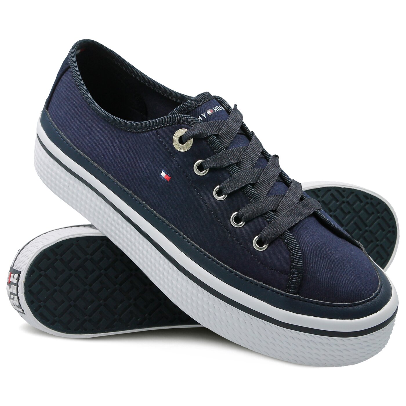 Damskie trampki TOMMY HILFIGER CORPORATE FLATFORM SNEAKER fw0fw02456406 kolor granatowy