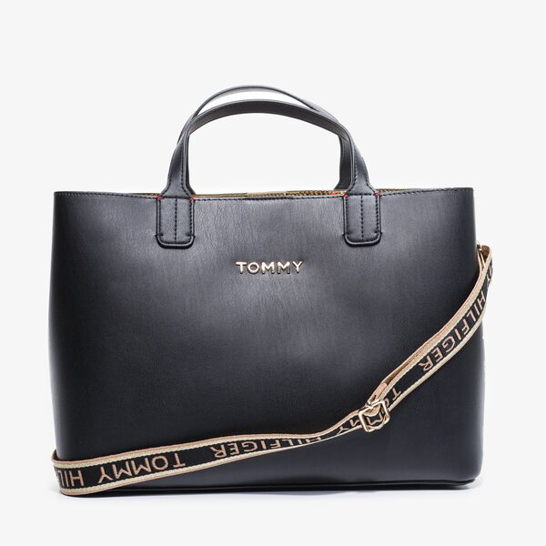 Damska torebka TOMMY HILFIGER TOREBKA ICONIC TOMMY SATCHEL aw0aw088120gj kolor czarny