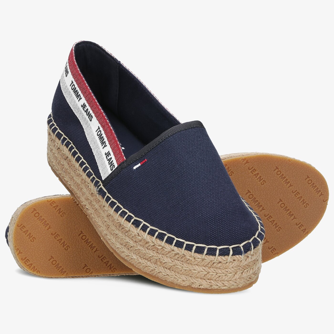 Damskie espadryle TOMMY HILFIGER TOMMY JEANS FLATFORM ESPADRILLE en0en01376c87 kolor granatowy