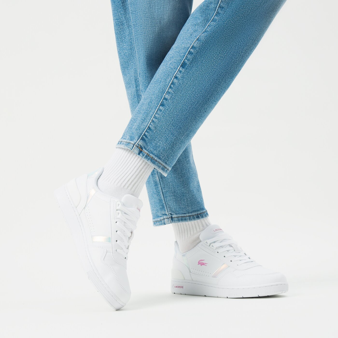 Dziecięce sneakersy (buty) LACOSTE POWERCOURT 222 2 SUJ 744suj001821g kolor biały