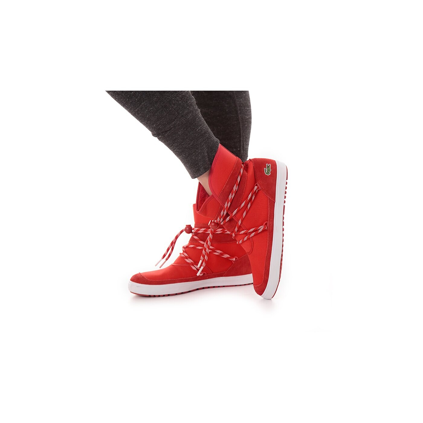 Damskie botki / sztyblety LACOSTE TWINE 726spw102317k kolor czerwony