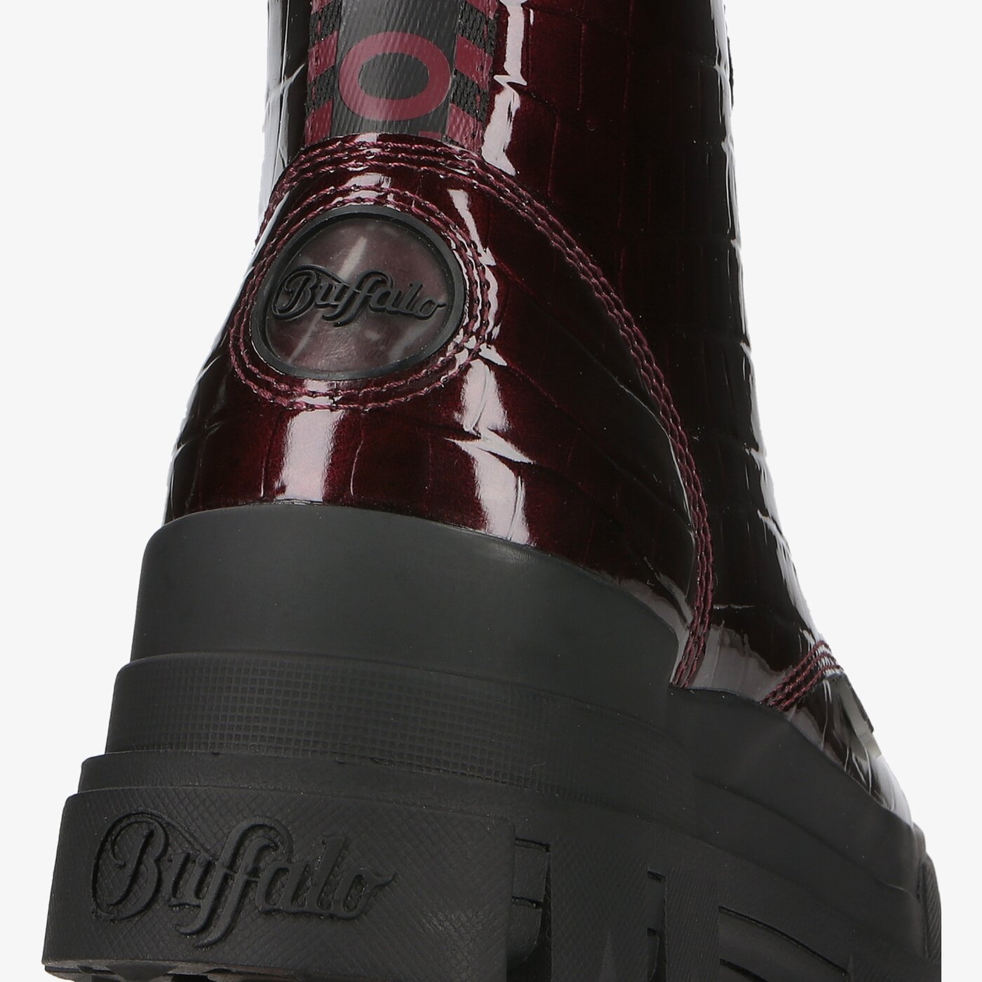 Damskie botki / sztyblety BUFFALO ASPHA LACE UP HI 1622074 kolor bordowy