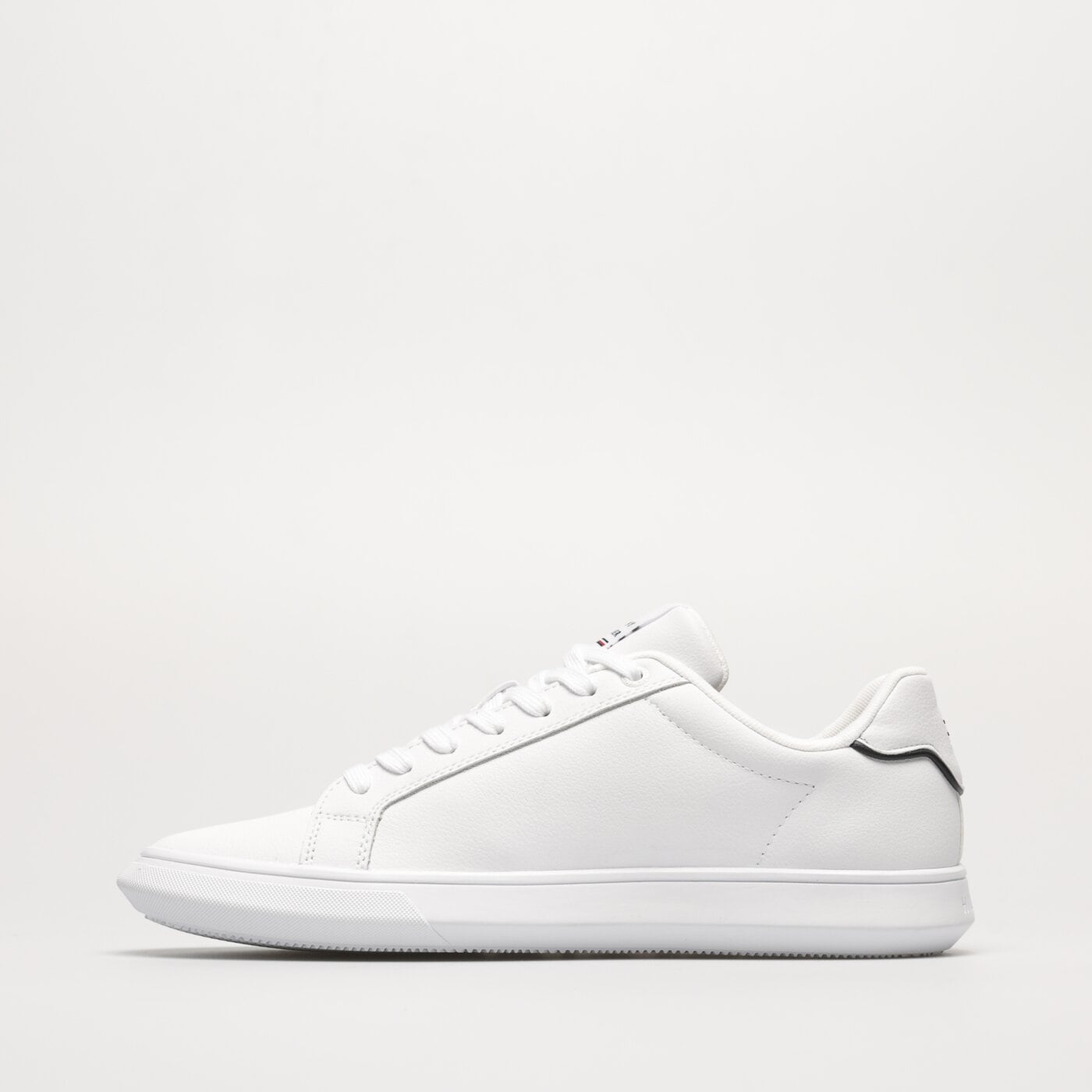 Męskie sneakersy (buty) TOMMY HILFIGER CORPORATE LEATHER CUP STRIPES fm0fm04732ybs kolor biały