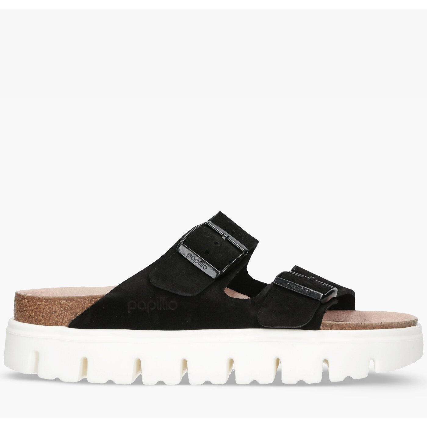 Damskie klapki BIRKENSTOCK PAPILLIO ARIZONA CHUNKY SUEDE 1014920 kolor czarny