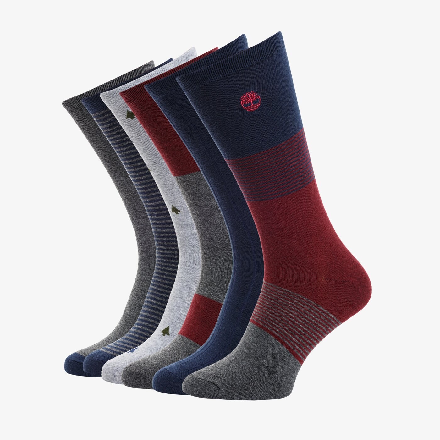 Męskie skarpetki TIMBERLAND SKARPETY 6PP GEO STRIPE GIFTBOX tb0a1ev6m051 kolor multicolor