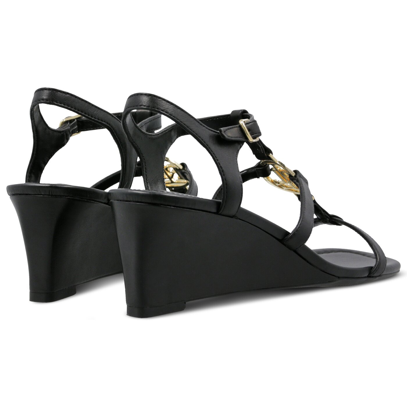 Damskie sandały LAUREN RALPH LAUREN ELINA SANDALS CASUAL WEDGE 802740043001 kolor czarny