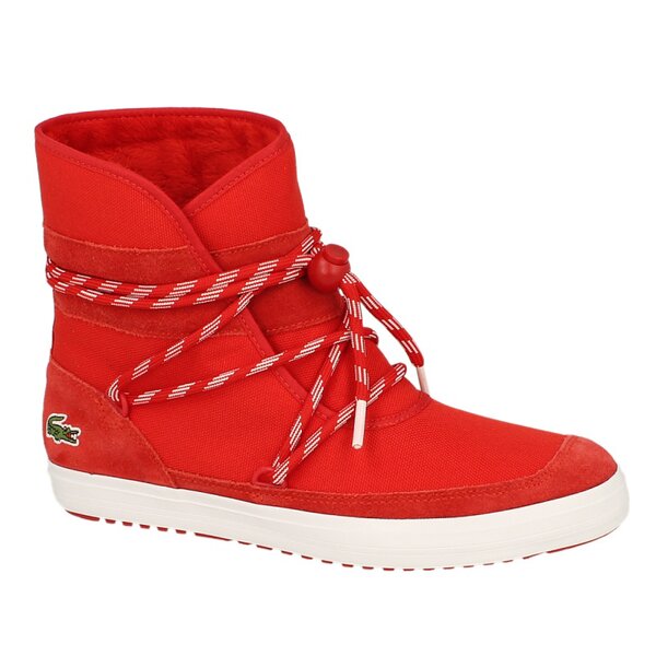 Damskie botki / sztyblety LACOSTE TWINE 726spw102317k kolor czerwony