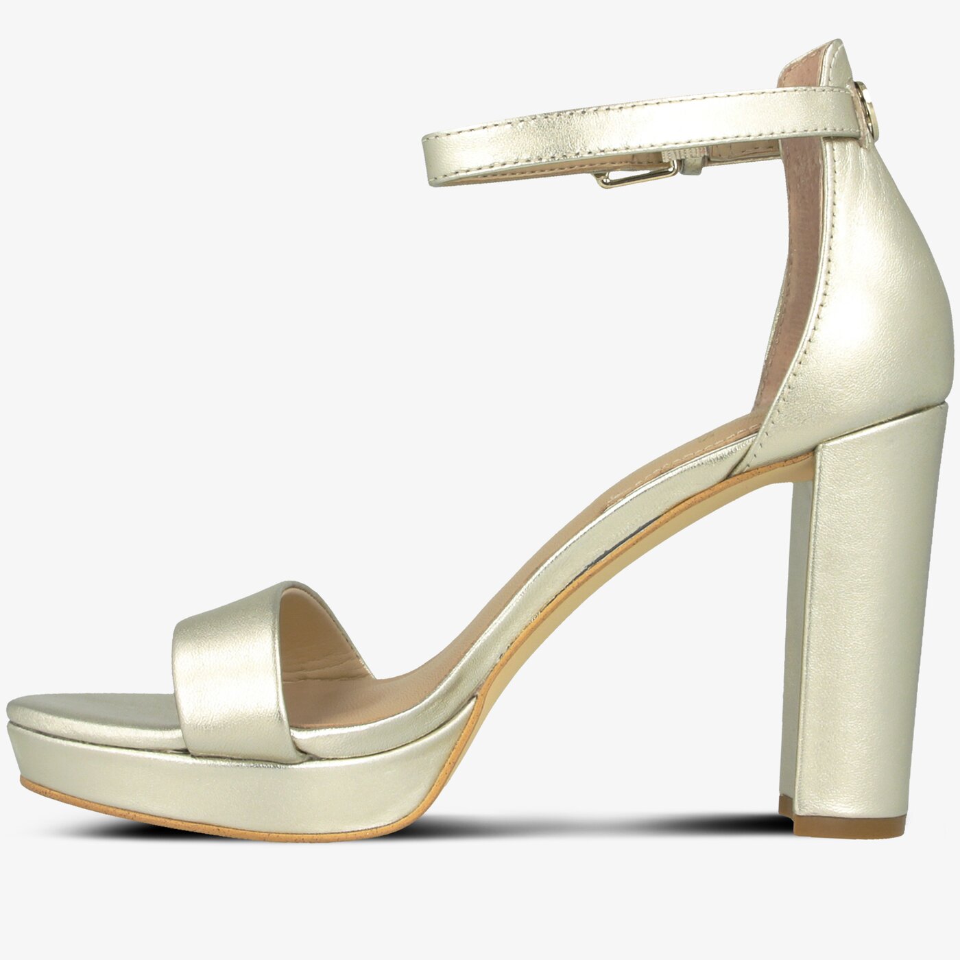 Damskie sandały GUESS OMERE fl5orelem03plati kolor złoty