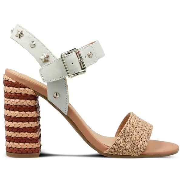 Damskie sandały TOMMY HILFIGER FEMININE HEEL SANDAL STAR STUDS fw0fw02254121 kolor biały