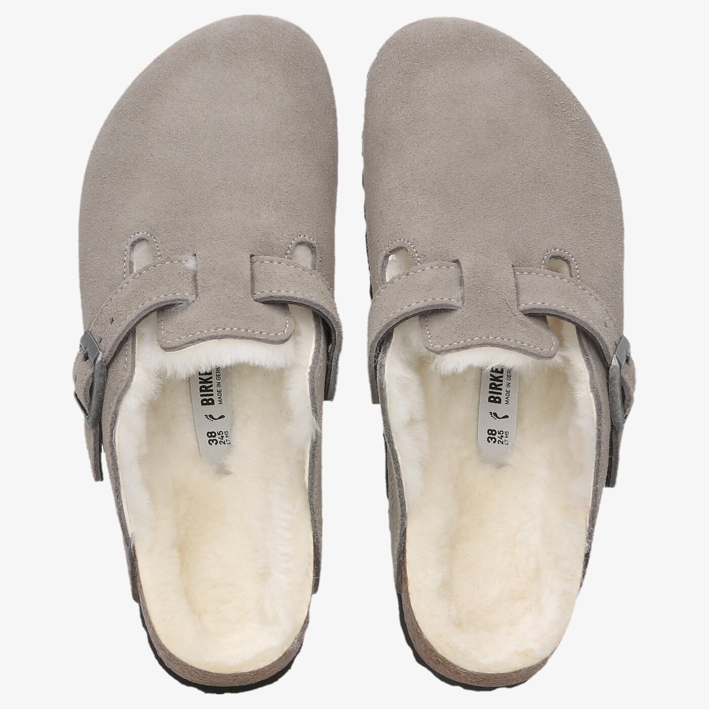Damskie klapki BIRKENSTOCK BOSTON VL/FELL 1017651 kolor szary