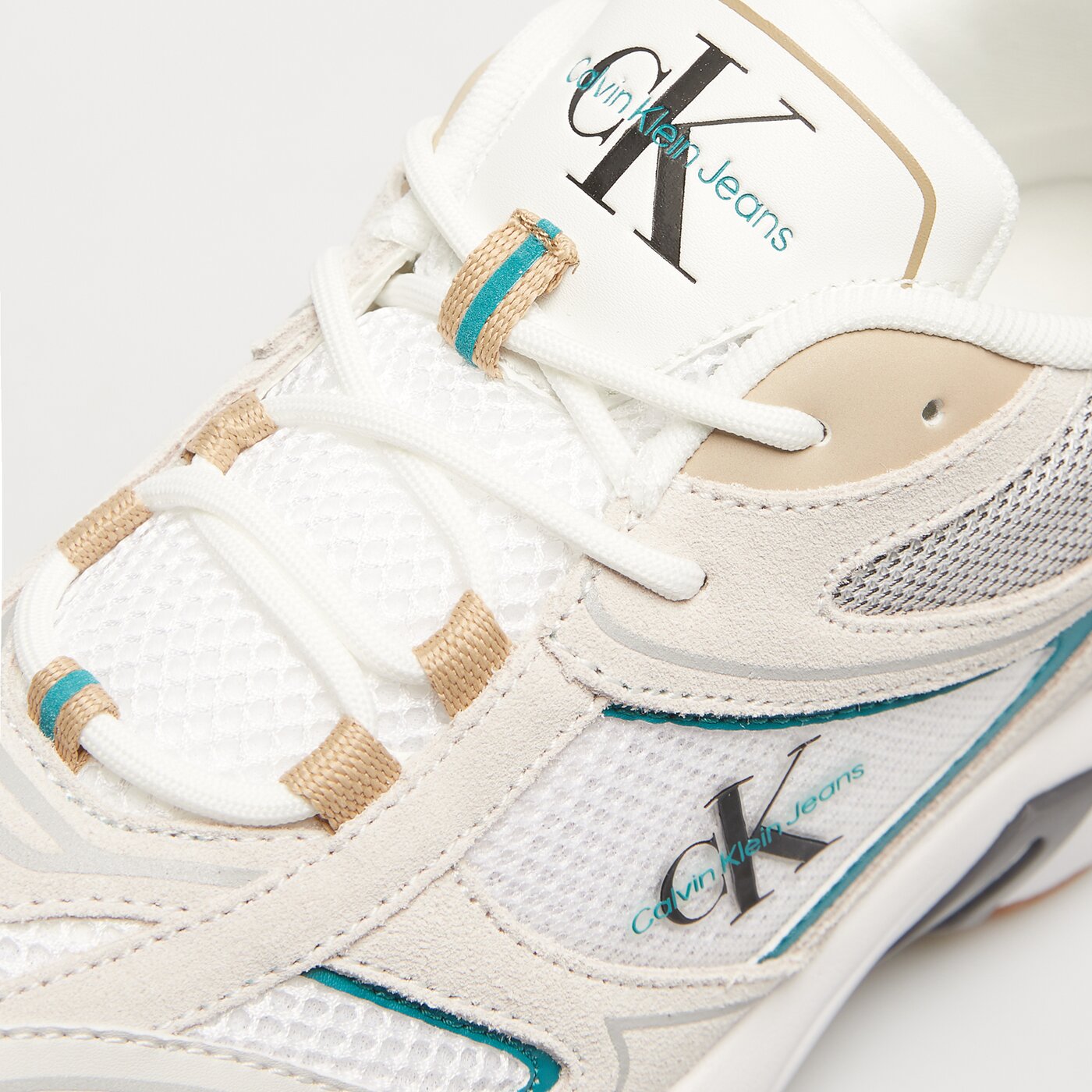 Męskie sneakersy (buty) CALVIN KLEIN RETRO TENNIS SU-MESH ym0ym0058902r kolor biały