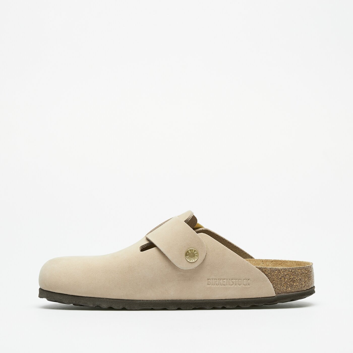 Damskie klapki BIRKENSTOCK BOSTON BIG BUCKLE LENB SANDCASTLE 1028052 kolor beżowy