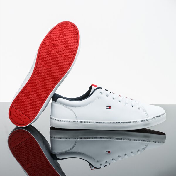 Męskie trampki TOMMY HILFIGER ESSENTIAL LEATHER VULC fm0fm02378100 kolor biały
