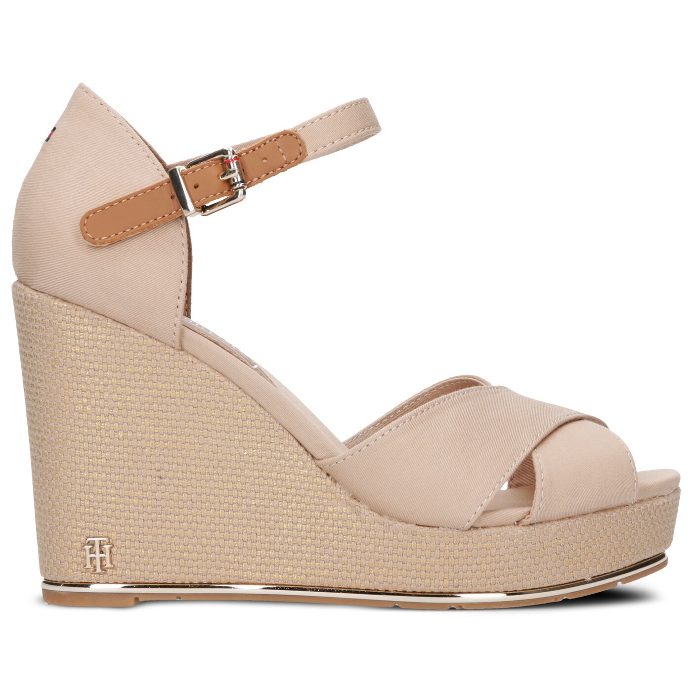 Damskie sandały TOMMY HILFIGER SELENA 2D FEMININE WEDGE SANDAL BASIC fw0fw04078932 kolor beżowy