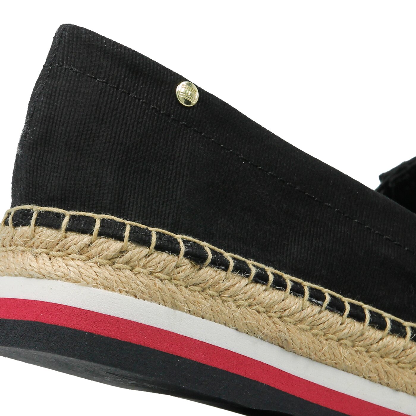 Damskie espadryle TOMMY HILFIGER CORPORATE RIBBON FLATFORM fw0fw02221990 kolor czarny