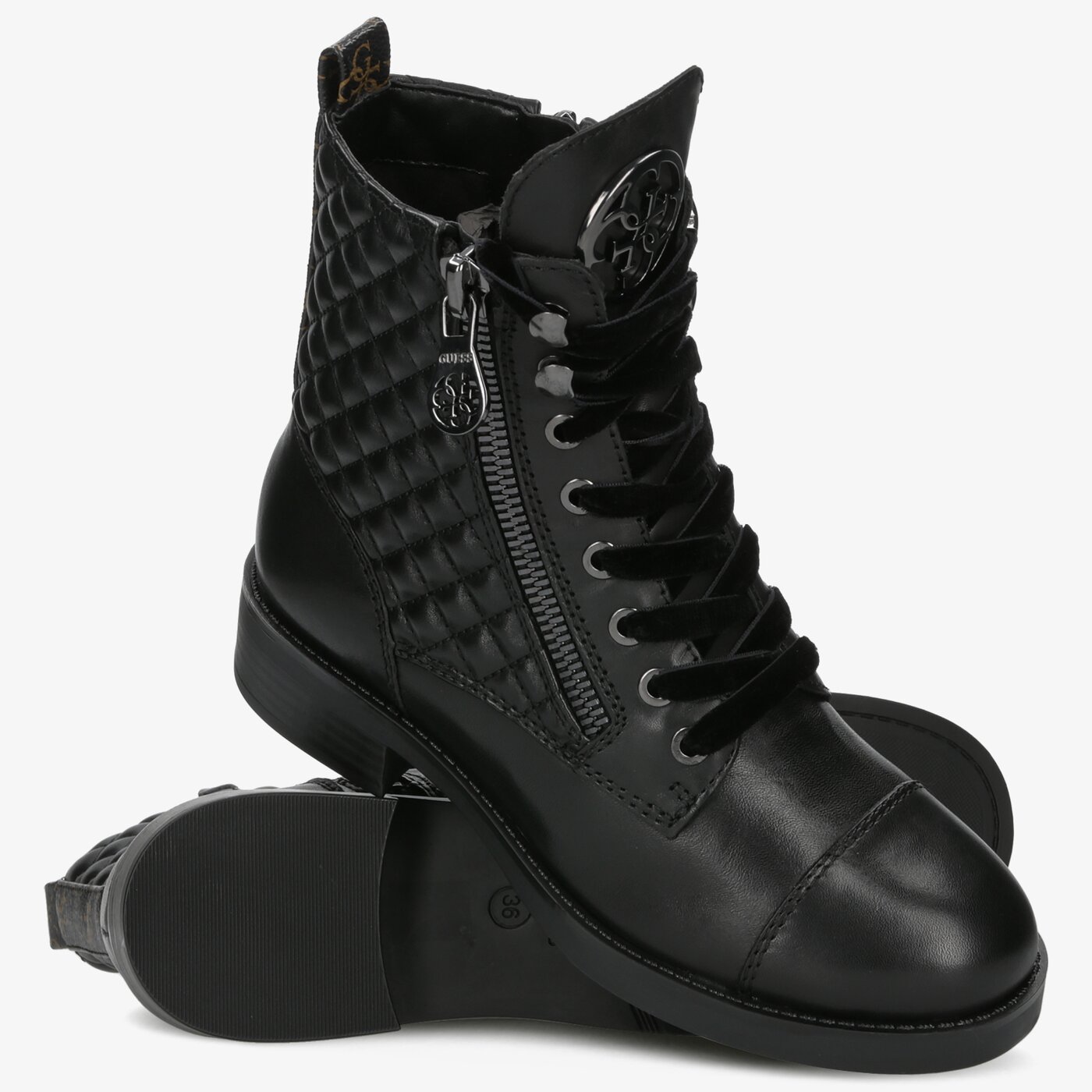 Damskie botki / sztyblety GUESS BEGONIA fl8begfal10black kolor czarny