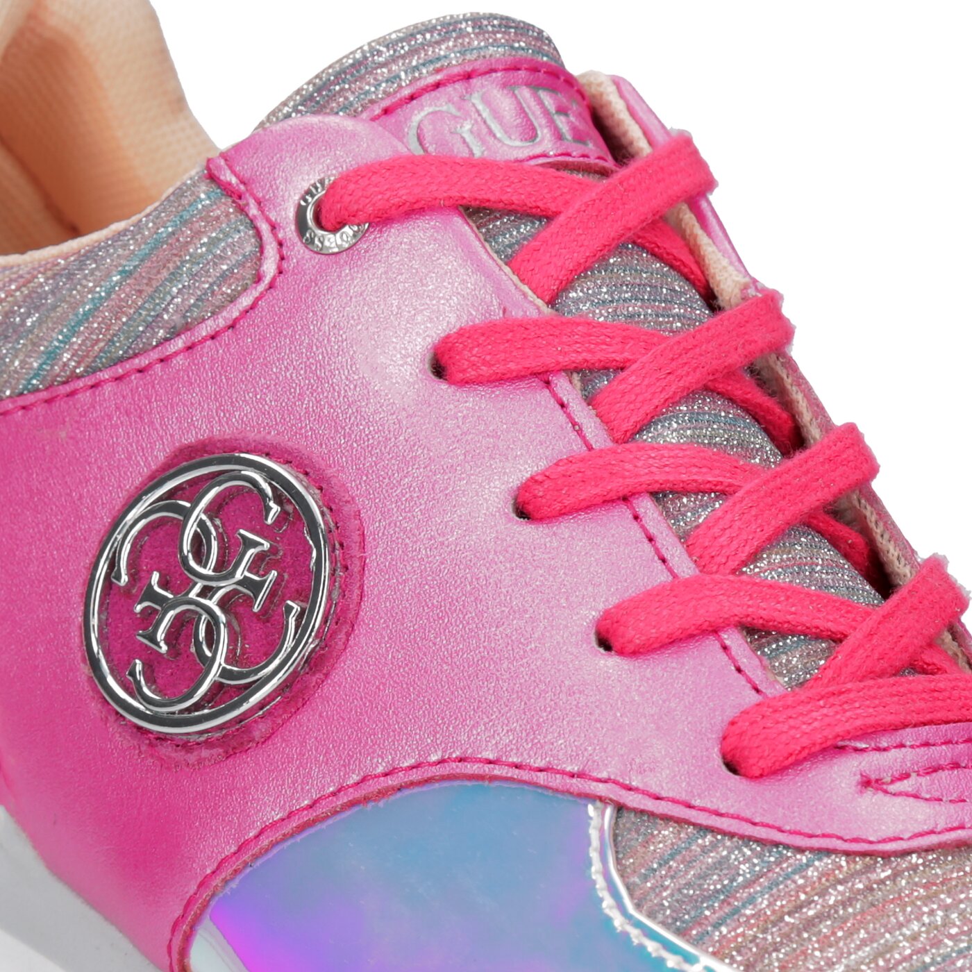 Damskie sneakersy (buty) GUESS REETA flrea1pat12pink kolor różowy