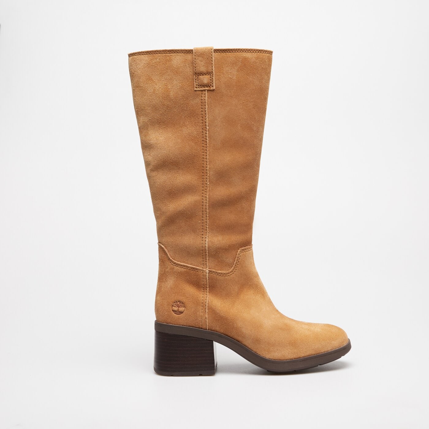 Damskie botki / sztyblety TIMBERLAND BELLEVAUX TALL ZIP UP BOOT tb0a43m8es41 kolor brązowy