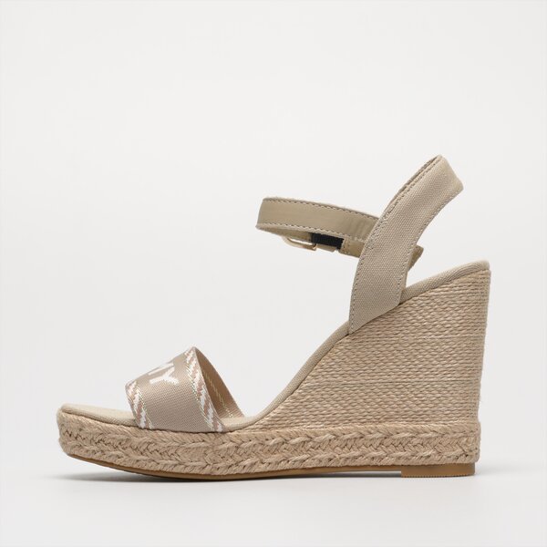 Damskie szpilki / czółenka TOMMY HILFIGER SEASONAL WEBBING WEDGE fw0fw07088rbt kolor beżowy