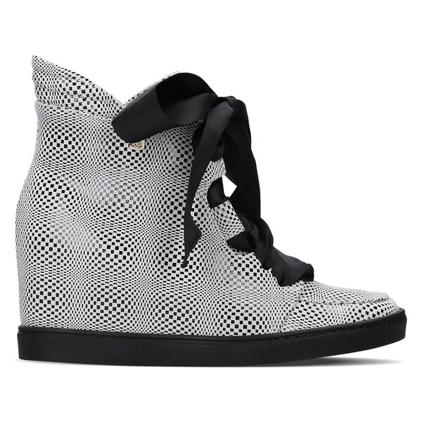 Damskie buty za kostkę BALDOWSKI BOTEK ALASKA SZACHOWNICA BIAŁA d01022snik103 kolor czarny