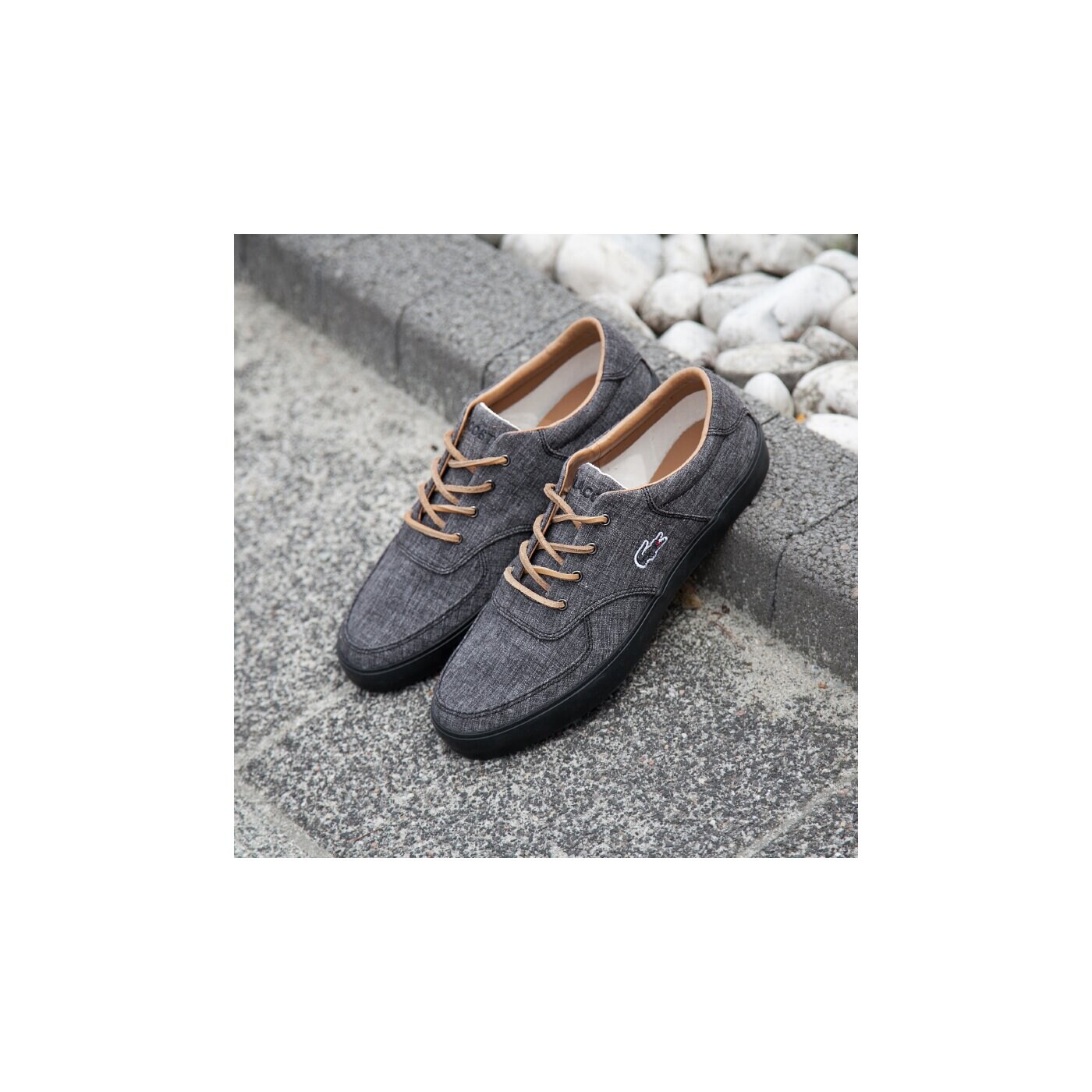 Męskie półbuty LACOSTE GLENDON 12  729srm2416024 kolor czarny