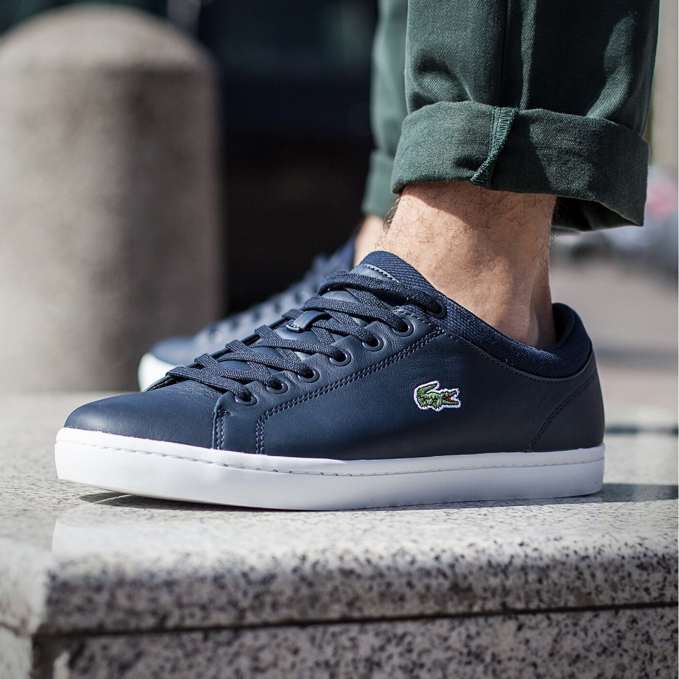 Męskie sneakersy (buty) LACOSTE STRAIGHTSET SPT 1161 731spm0035003 kolor granatowy